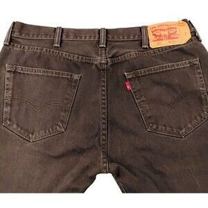 Levi Strauss Levi's 501 Button Fly Black Denim Jeans Men's Size 38 x 29